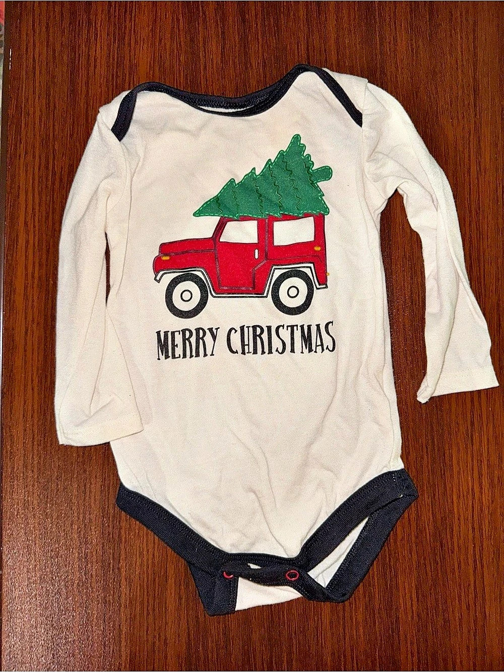 Baby Christmas Truck Long Sleeve Bodysuit